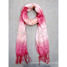 Fashion ladies 100% viscose tie dye ombre scarf